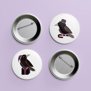 Téli állatok cute and creepy kitűzők