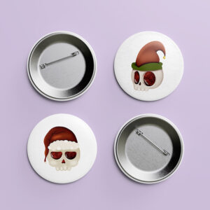 Téli koponya kitűzők