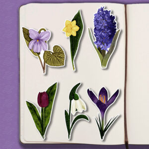 Tavaszi galaxis virág dekor matricák