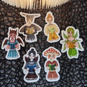 Olvasó lányok fantasy dekor matricák