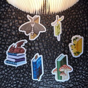 Olvasó lányok könyvek fantasy dekor matricák