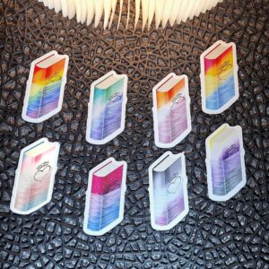 Szivárvány könyvek dekor matricák