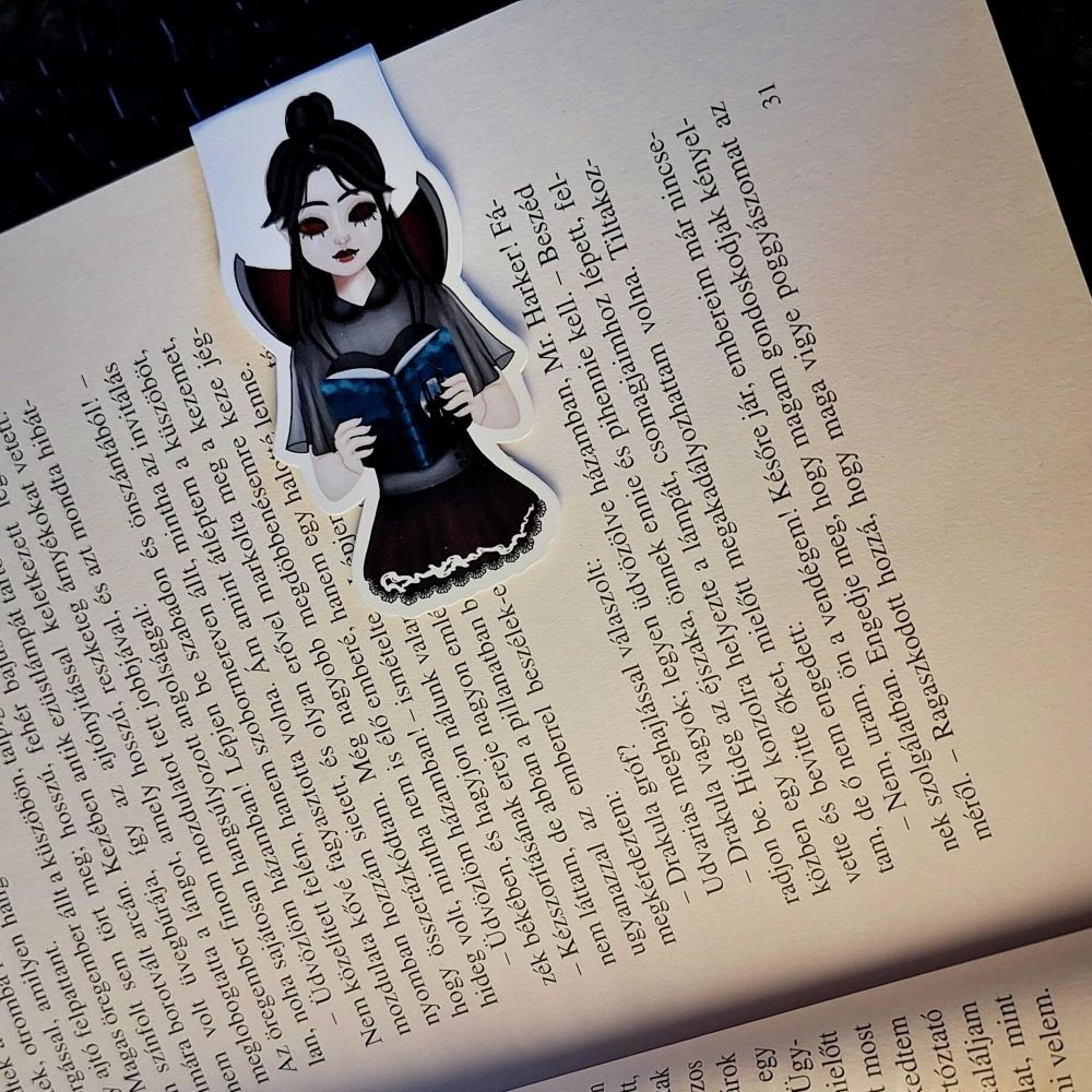 Olvasó vámpír fantasy mágneses könyvjelző