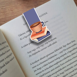 Könyvek és italok mágneses könyvjelző - kávé bögrében