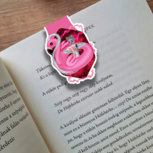 Szellemlány flamingós gumimatraccal mágneses könyvjelző