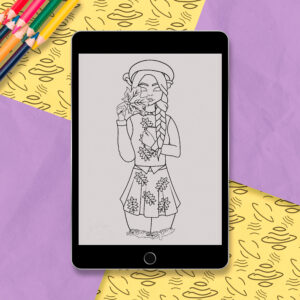 Őszi gomba lány színező