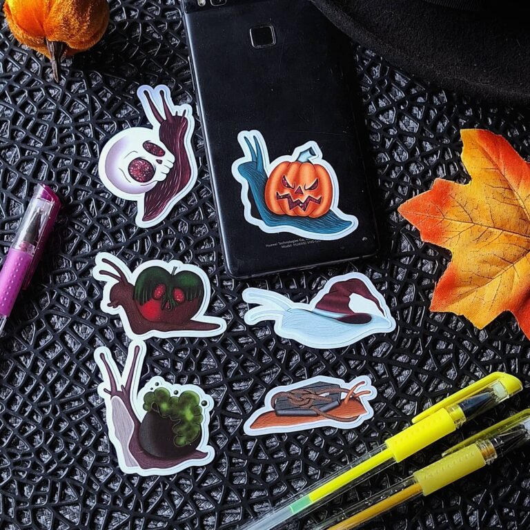Őszi tarot csiga dekor matricák