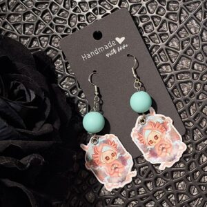 Pizsi Chibi axolotl fülbevaló - verzió 2