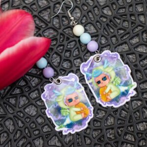 Pizsi Chibi sárkány fülbevaló - verzió 1