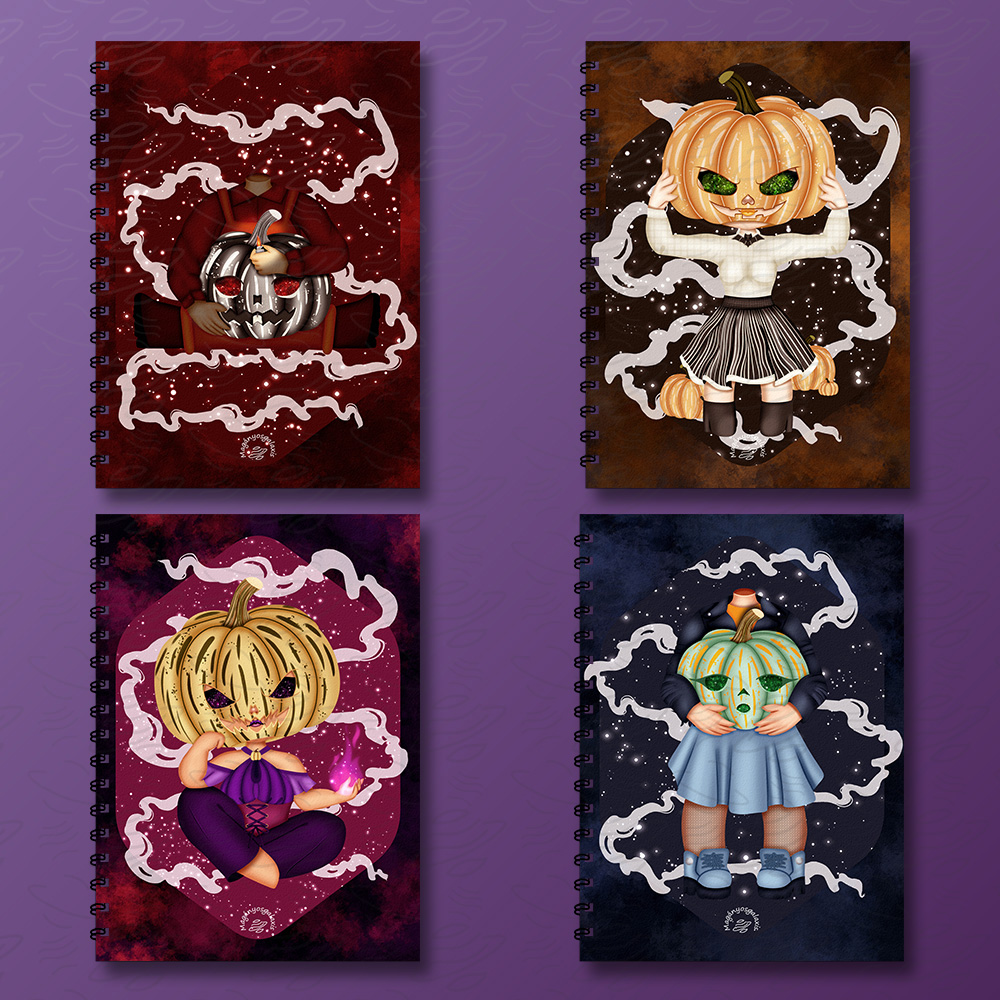 Halloweeni kavalkád tök lányok spirálfüzetek - rendelhető