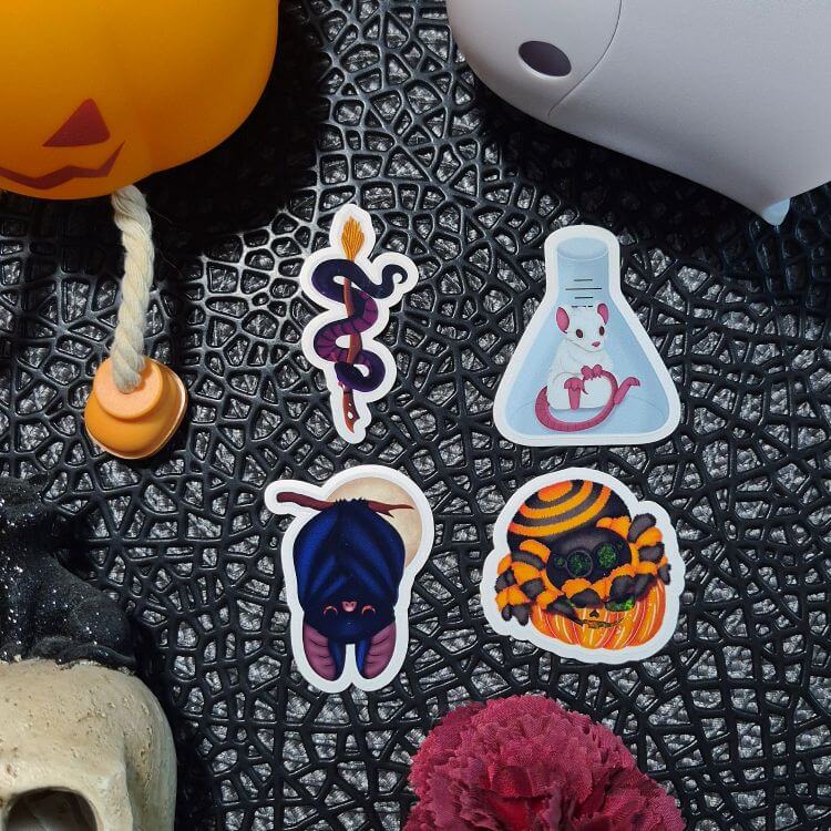 Halloweeni kavalkád vízálló dekor matricák - Állatok