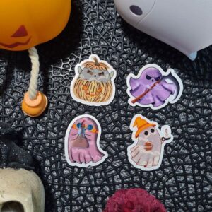 Halloweeni kavalkád vízálló dekor matricák - szellemek