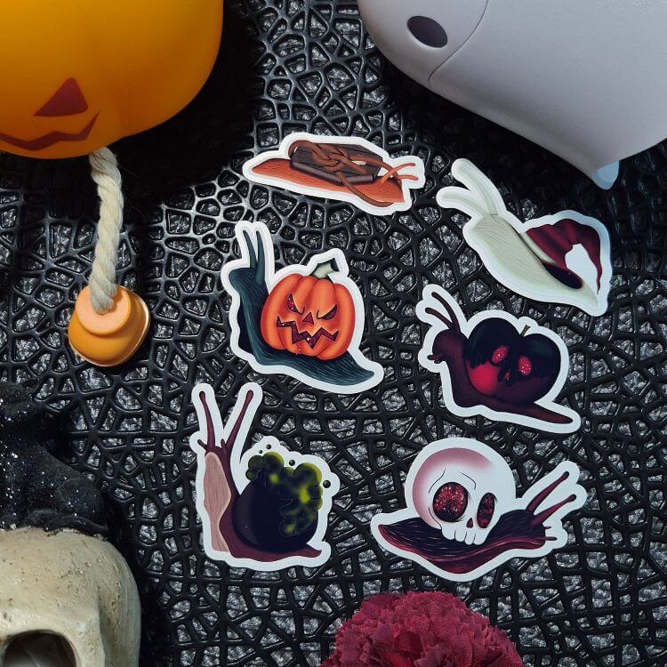 Őszi tarot csiga vízálló dekor matricák