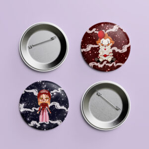 Halloween filmes kitűzők
